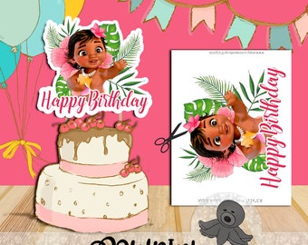 Moana Cake Topper, Moana Cake Topper, Moana Cake, Moana Instant Download Happy Birthday Cake Topper