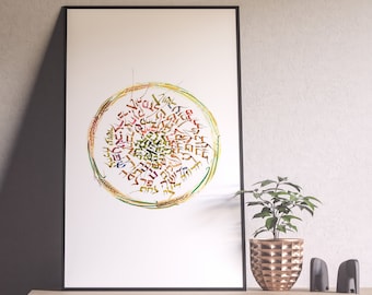 Birkat Habait Print – Jewish Home Blessing Calligraphic Art