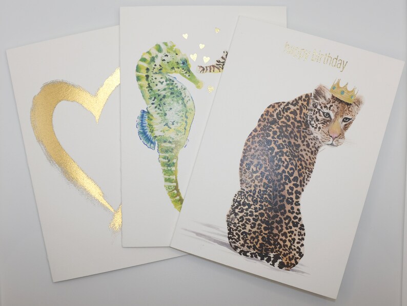greeting card blank inside Leopard Happy Birthday note card Happy Birthday Card leopard happy birthday