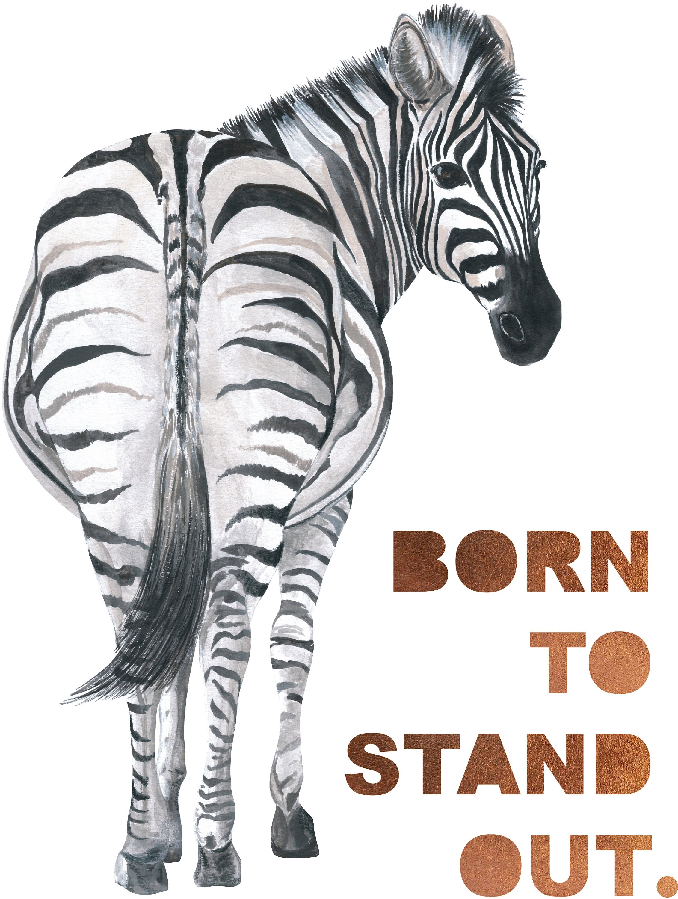 Zebra Born to Stand Out Print Decor Safari Animals Animal Etsy UK