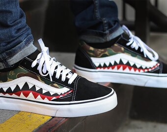 yellow old skool bape vans