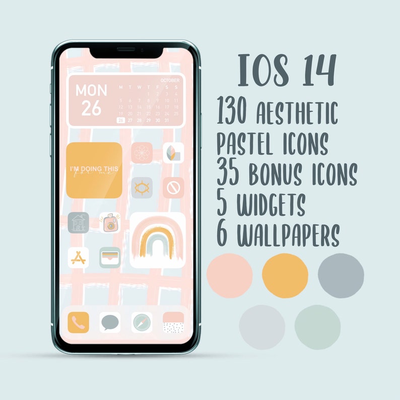 icons pastel ios iphone aesthetic theme