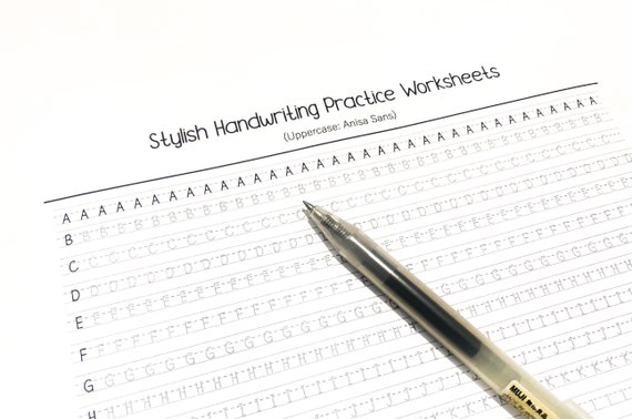 Printable Handwriting Worksheets Handlettering Practice 4 Etsy