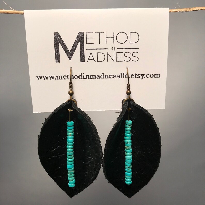 Earrings Leather Leaf Earrings Dangle Earrings