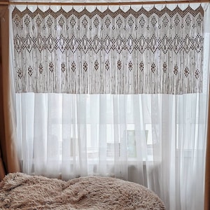 Decor Macrame curtain, Window macrame curtain, Large macrame curtain, Banner Macrame, Macrame wall art. Window curtain. Curtains. Home decor