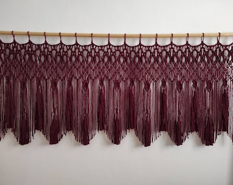 Macrame Curtain, Boho Wall Hanging, Home Decor, 42x24
