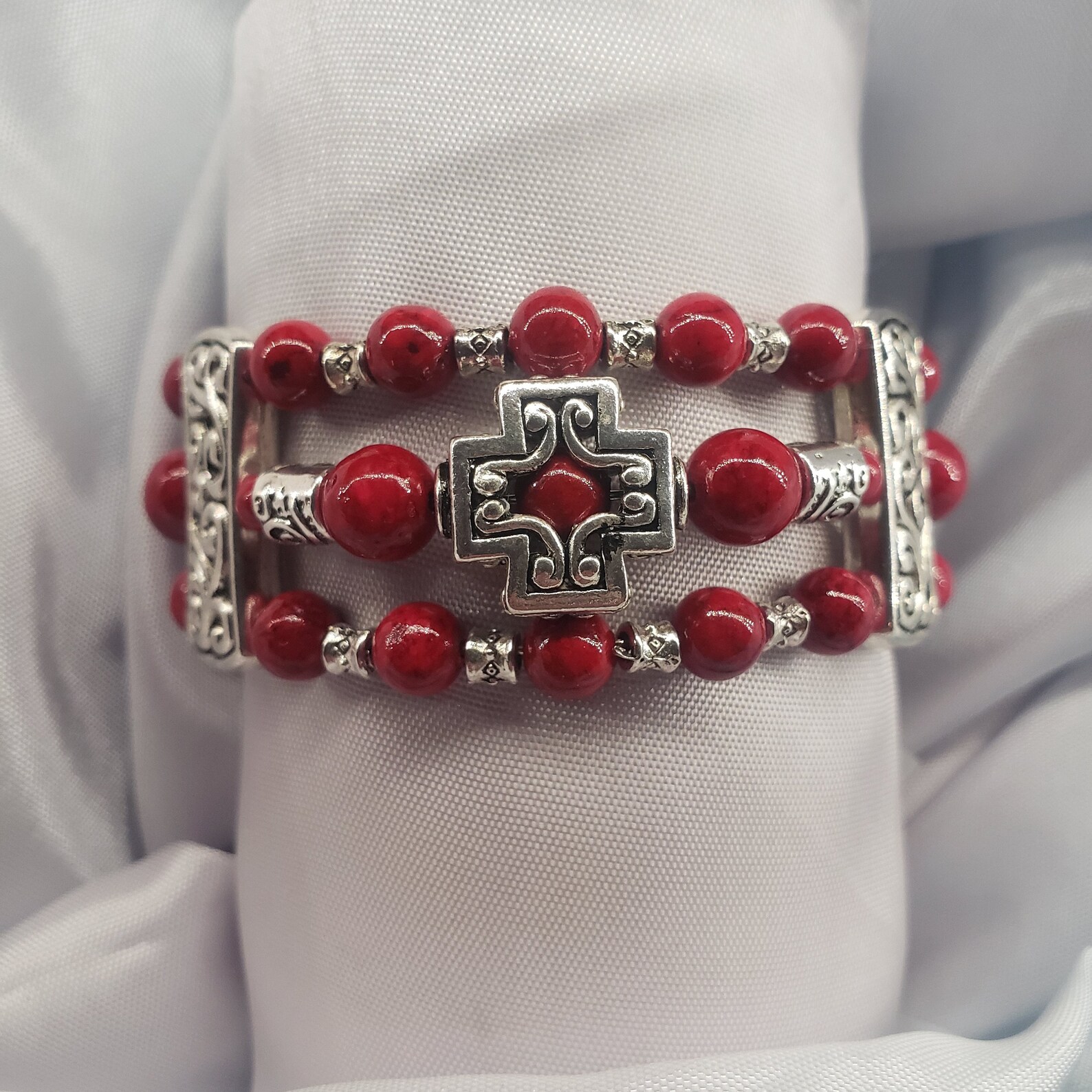 Ensemble de bracelet à perles rouges de style occidental Etsy