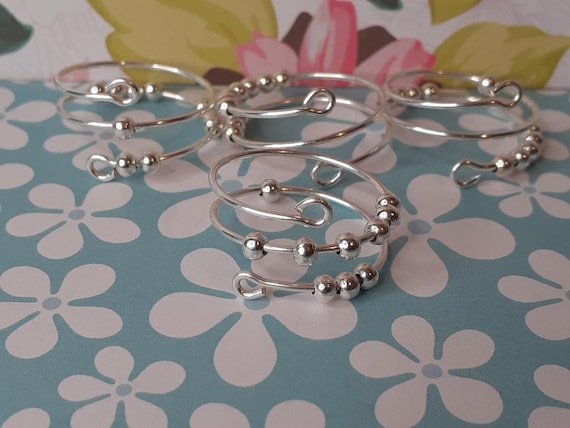 Thumb Fidget ring Anxiety ring with Silver colour balls 1x ring PLEASE READ DISCRIPTION Basic Wire Ring Etsy