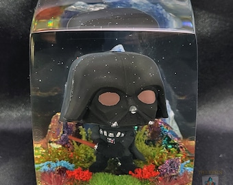 Darth Vader Custom Funko Diorama Resin Cube, One of a kind Star Wars Collectable, Funko Pop Display, Perfect Star Wars Gift, Table Top Piece