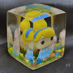 Cinderella Funko Pocket Pop Display | Diorama Resin Cube | Funko Display | Disney Princess Custom Funko | Cinderella Fairytale Collectable