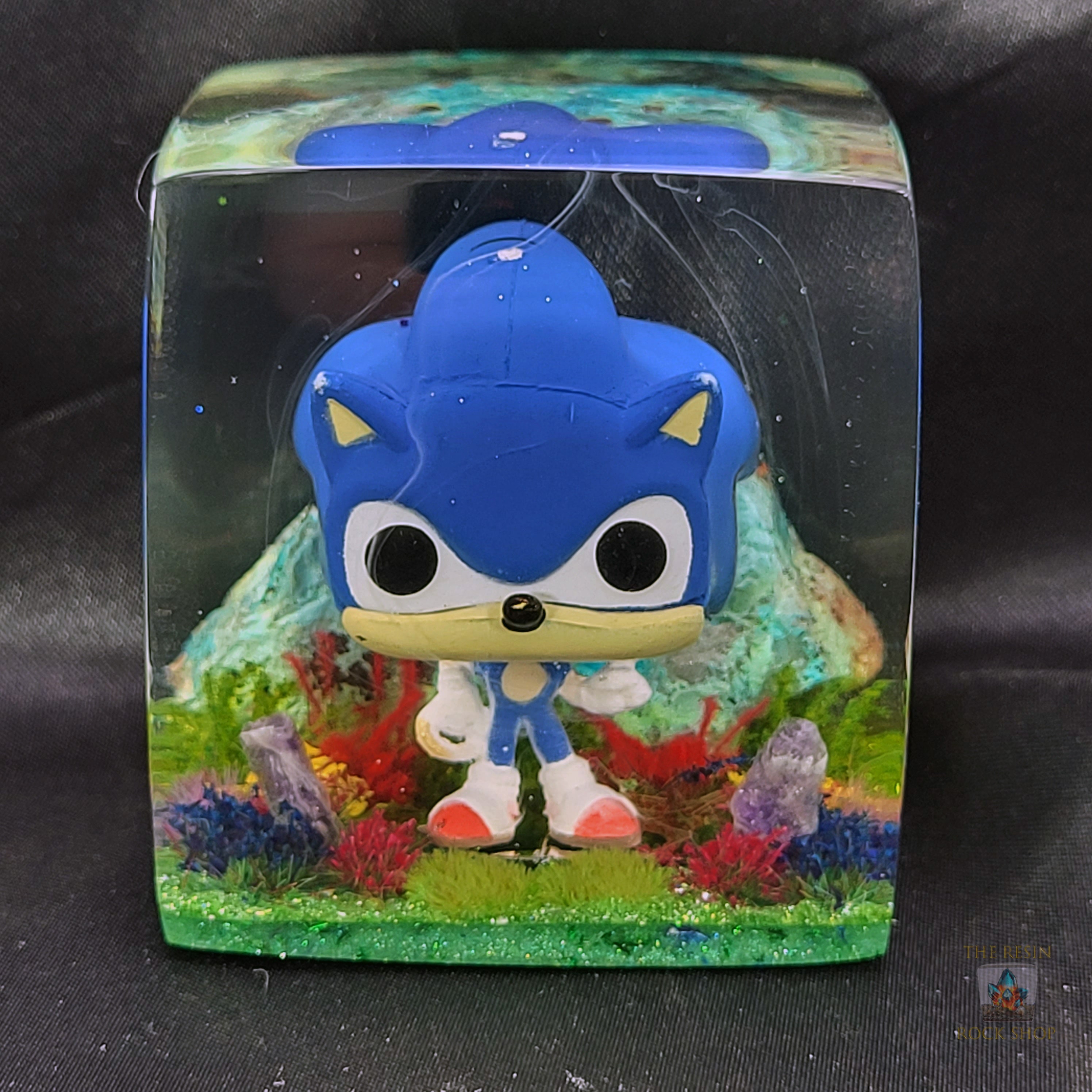 Sonic Hedgehog Funko Pocket Pop in Resin Cube Display, Sonic the Movie  Custom Funko, Sega Genesis Funko Pop Display, Classic Video Game Gift 