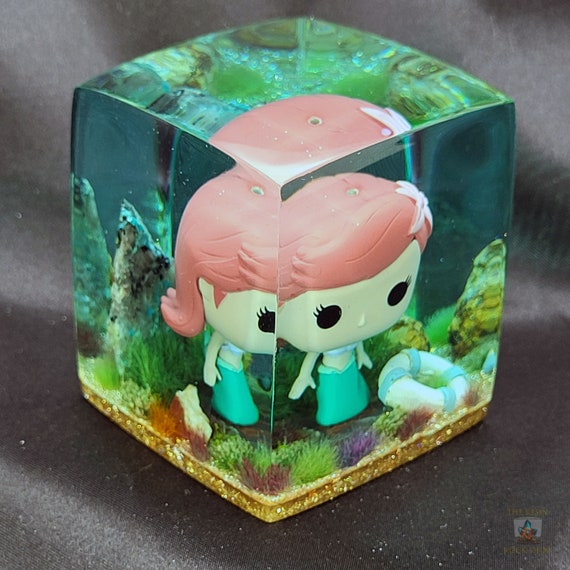 Ariel Funko Pocket Pop Hand Crafted Diorama Resin Cube Funko Pop Display Disney Princess Custom Funko the Little Mermaid Collectable Etsy