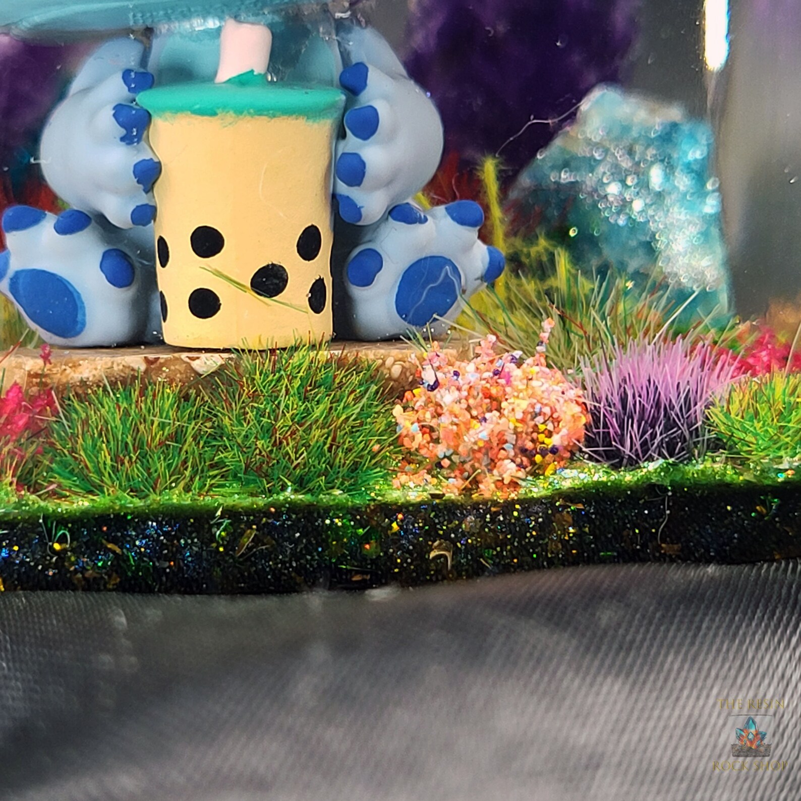 Stitch With Bubble Tea Funko Pocket Pop in Resin Cube Diorama Etsy