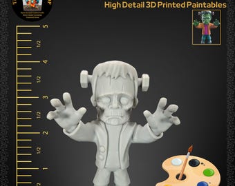 4-inch High Resolution 3D Printed Paintable Frankenstein Monster, Fun Craft Activity for Kids and Adults, Resin Printed Spooky Figurines