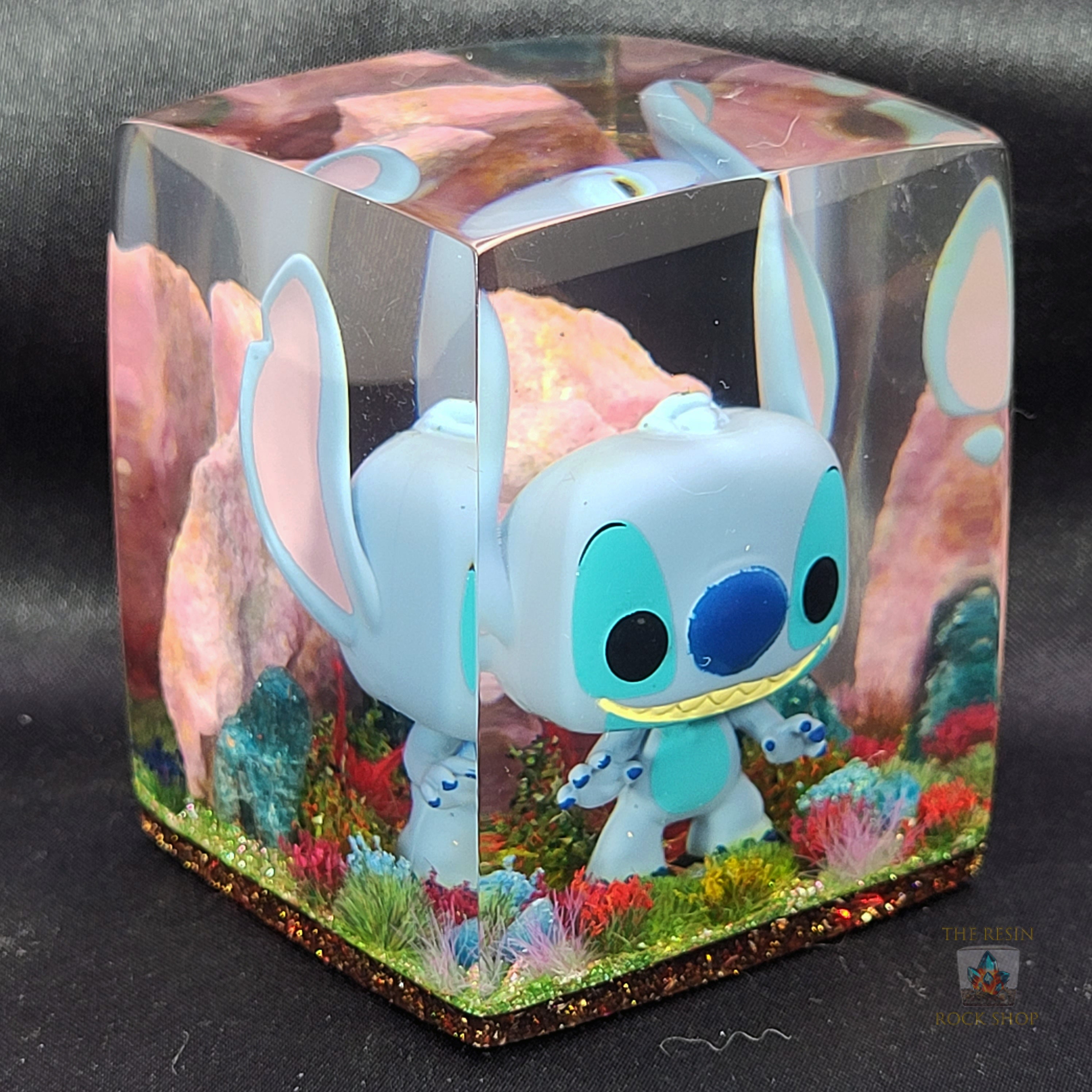 Stitch Funko Pocket Pop in Resin Cube Diorama Lilo and Stitch - Etsy
