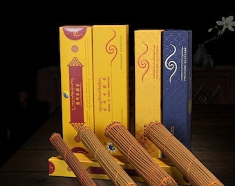 Set van 4 Tsurpu Klooster Wierook ~ 285 stokken Total ~ Tibetaanse Wierook voor Boeddha-aanbidding, Aanbieden, Zuiveren, Genezing, Ontspannen en Meditatie