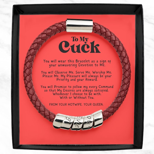 Cuckold Jewelry Bracelet Vegan Leather Gifts For Cuck Husband Boyfriend, Swingers Lifestyle, Cuck Bi Kinks Fetishes 3gethers 3some