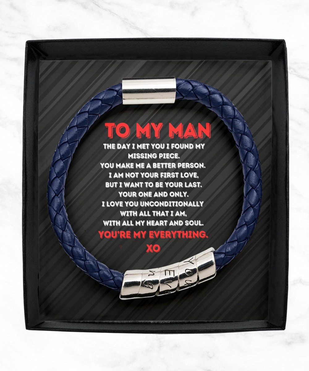 To My Man Mens Jewelry Bracelet Gifts for Men Husband