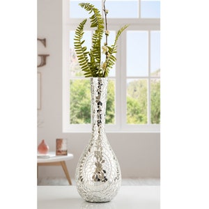 Vase Mirror Mosaic Flower Design, Handmade Vase for Living Room, Home Decoration, Vase for Christmas Gifting