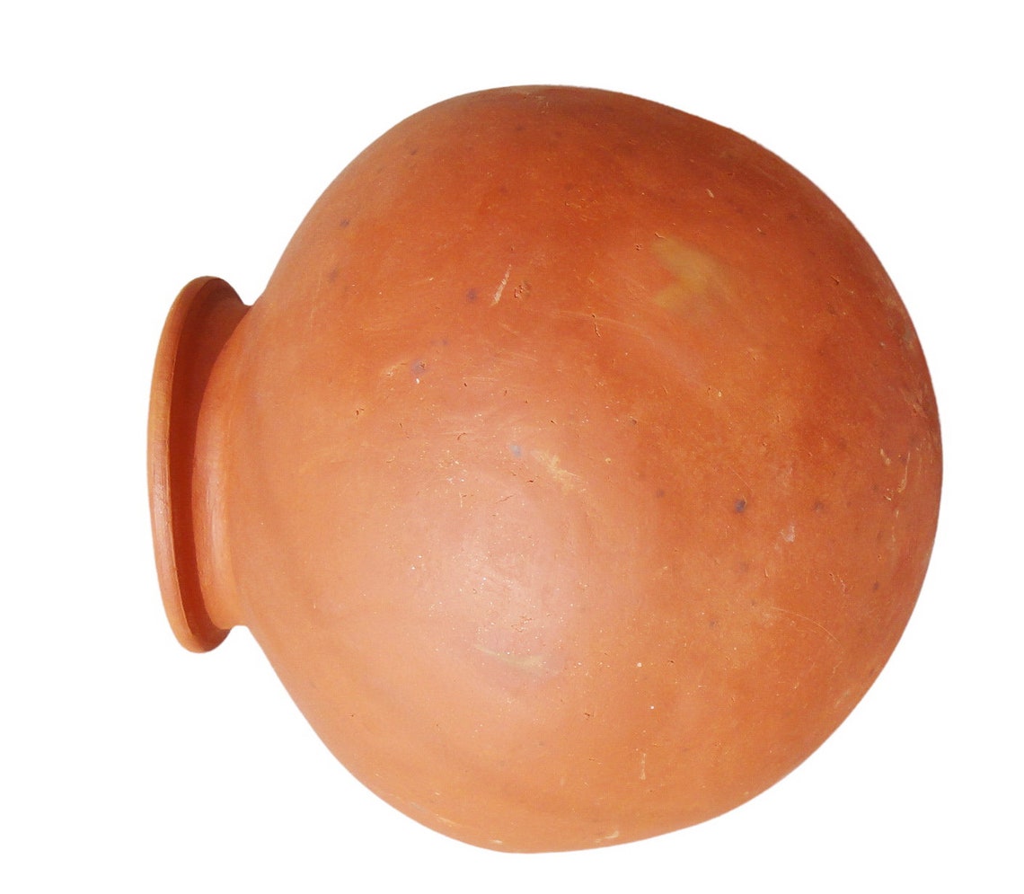 Traditional Pure Natural Clay Water Pot With Lid, for Drinking Water