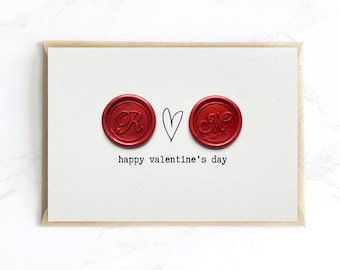 Valentine's Day Card, Custom Wax Seal Card, Husband & Wife Valentine, Romantic Luxury A6 Card