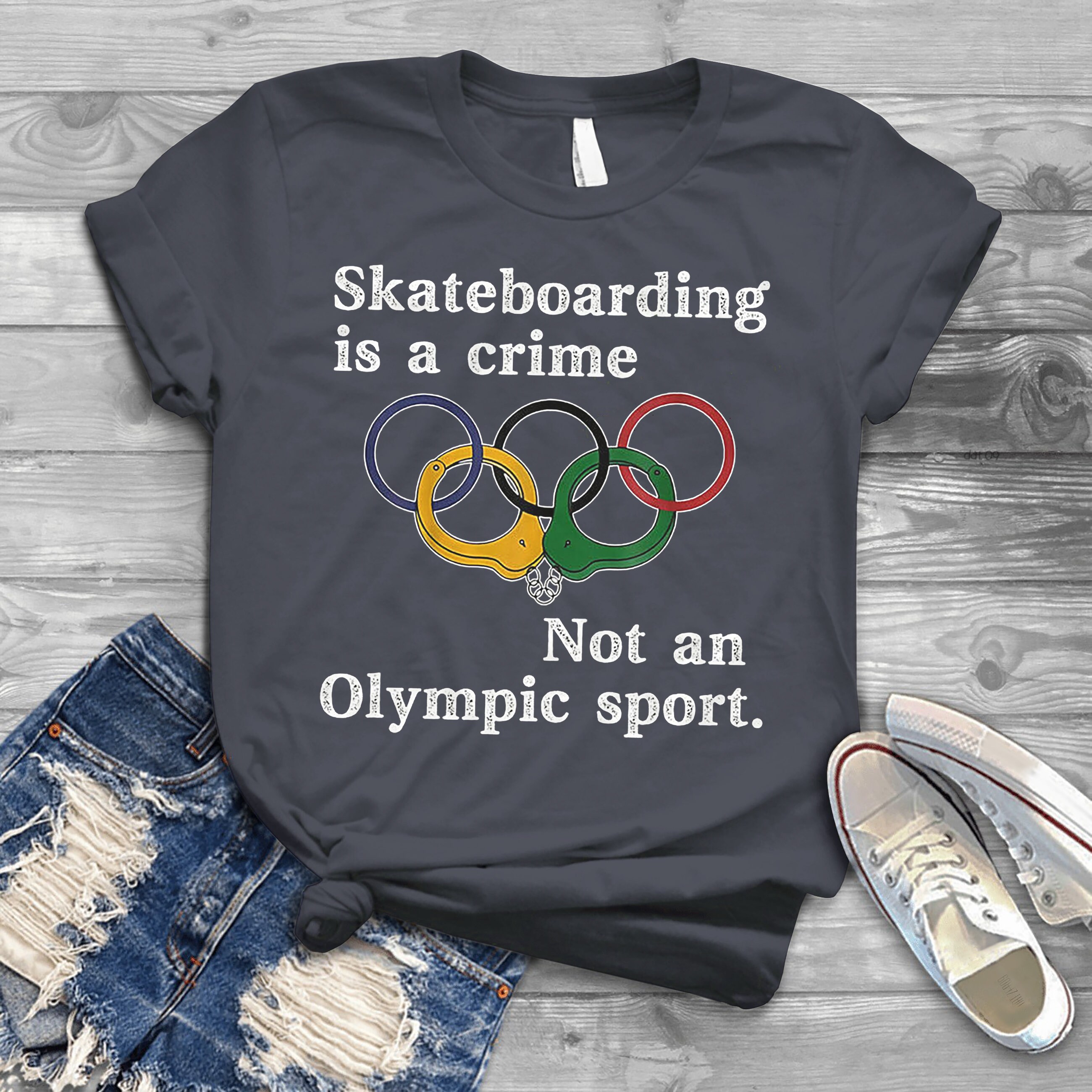 Vintage Skateboarding is A Crime Not an Olympic Sport T-shirt