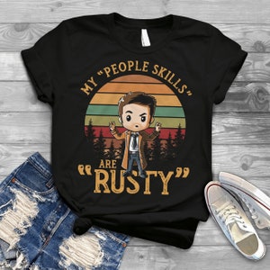 Castiel Supernatural My People Skills Are Rusty Cartoon vintage T-shirt, Winchesters-shirt, Dean Supernatural-shirt
