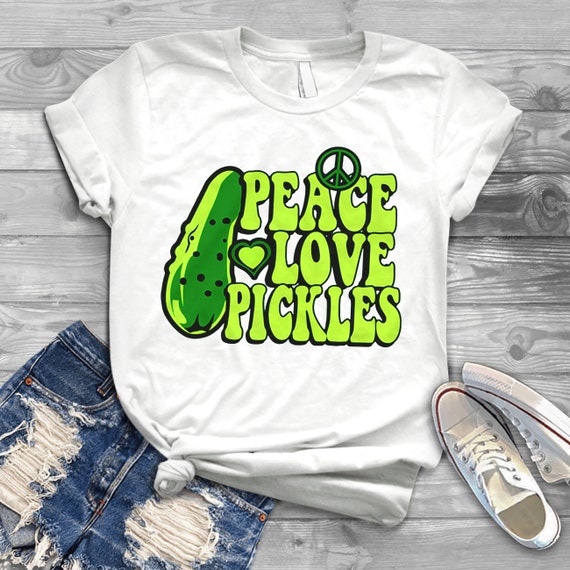 Cucumber Peace Love Pickles Vintage Tshirt Pickles Shirt Etsy