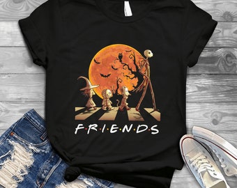 Friends Jack Nightmare Halloween T-Shirt, Halloween Shirt, Retro Gift Tee For You And Your Friends