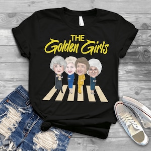 The Golden Girl Crossing Road Cartoon Vintage T-Shirt, The Golden Girls Shirt, Abbey Road Shirt