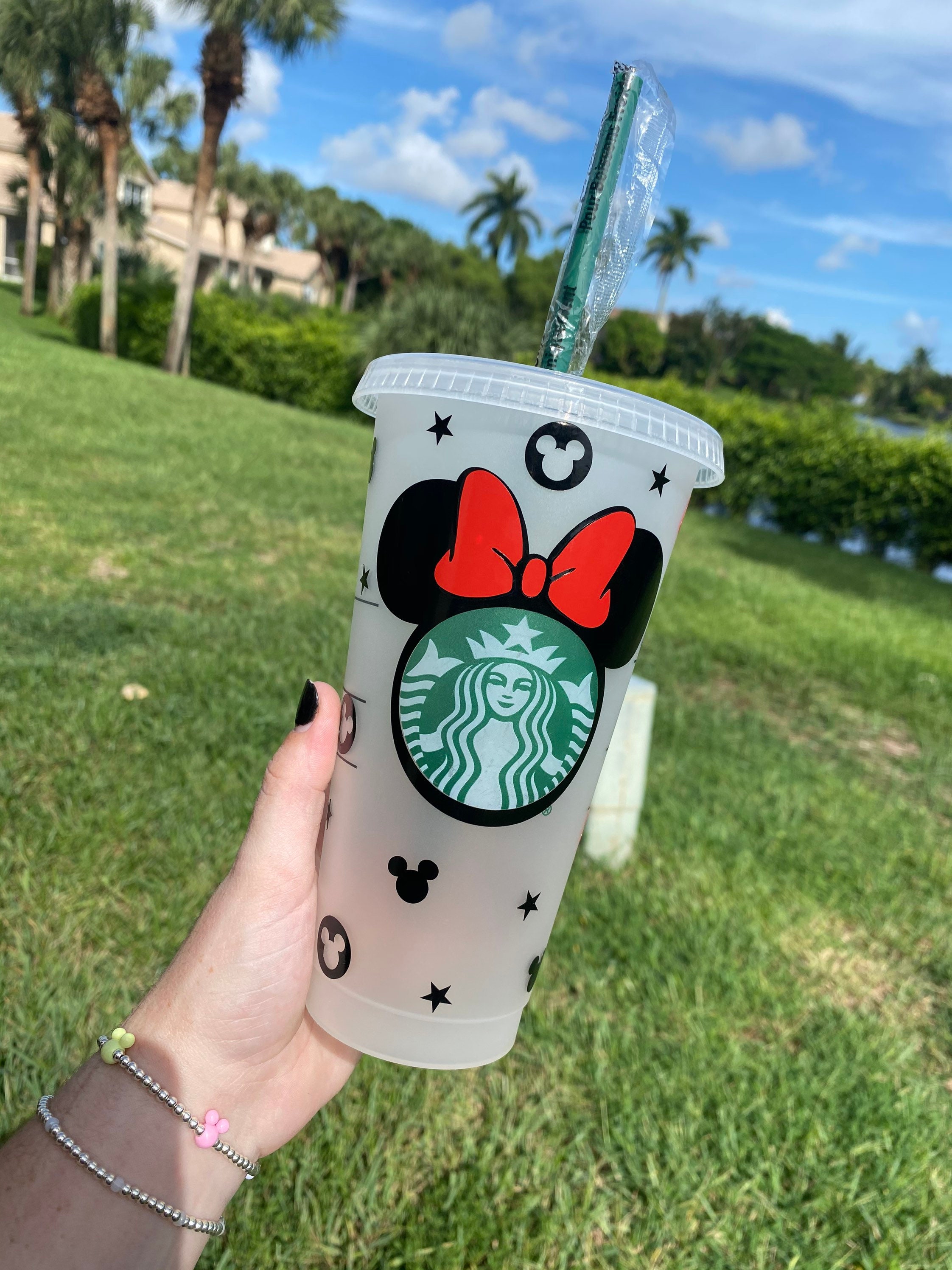 Minnie Mouse Starbucks Cup WITH EPOXY