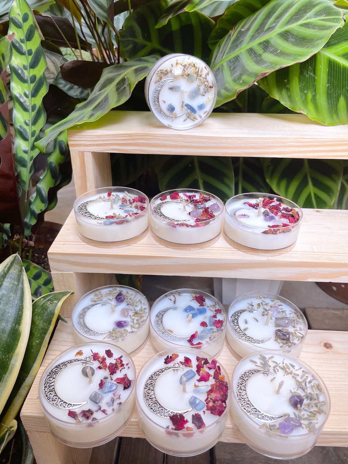 Moon Pendant Jumbo Tea Lights Crystal Jumbo Tea lights Set Etsy