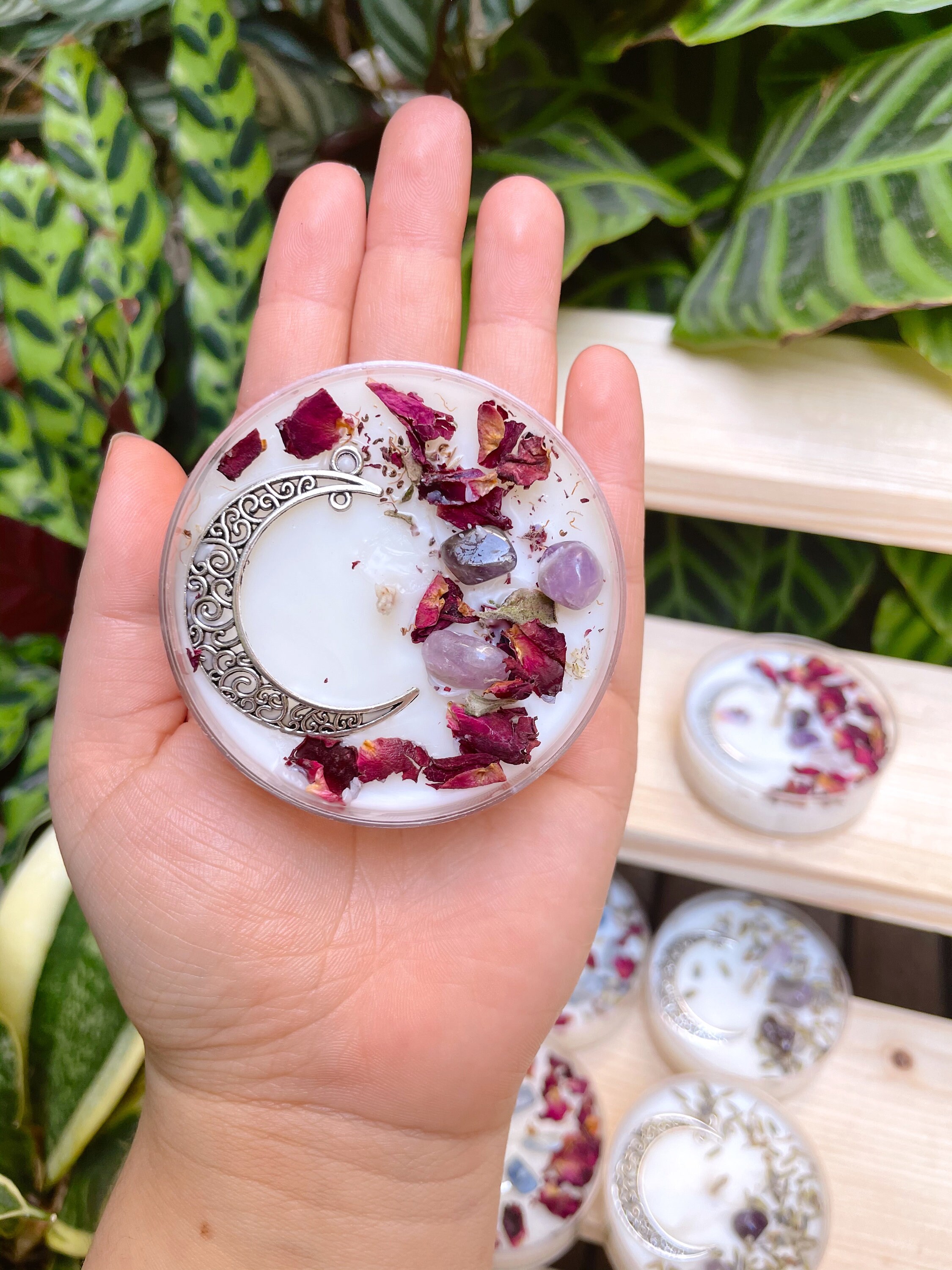 Moon Pendant Jumbo Tea Lights Crystal Jumbo Tea lights Set Etsy