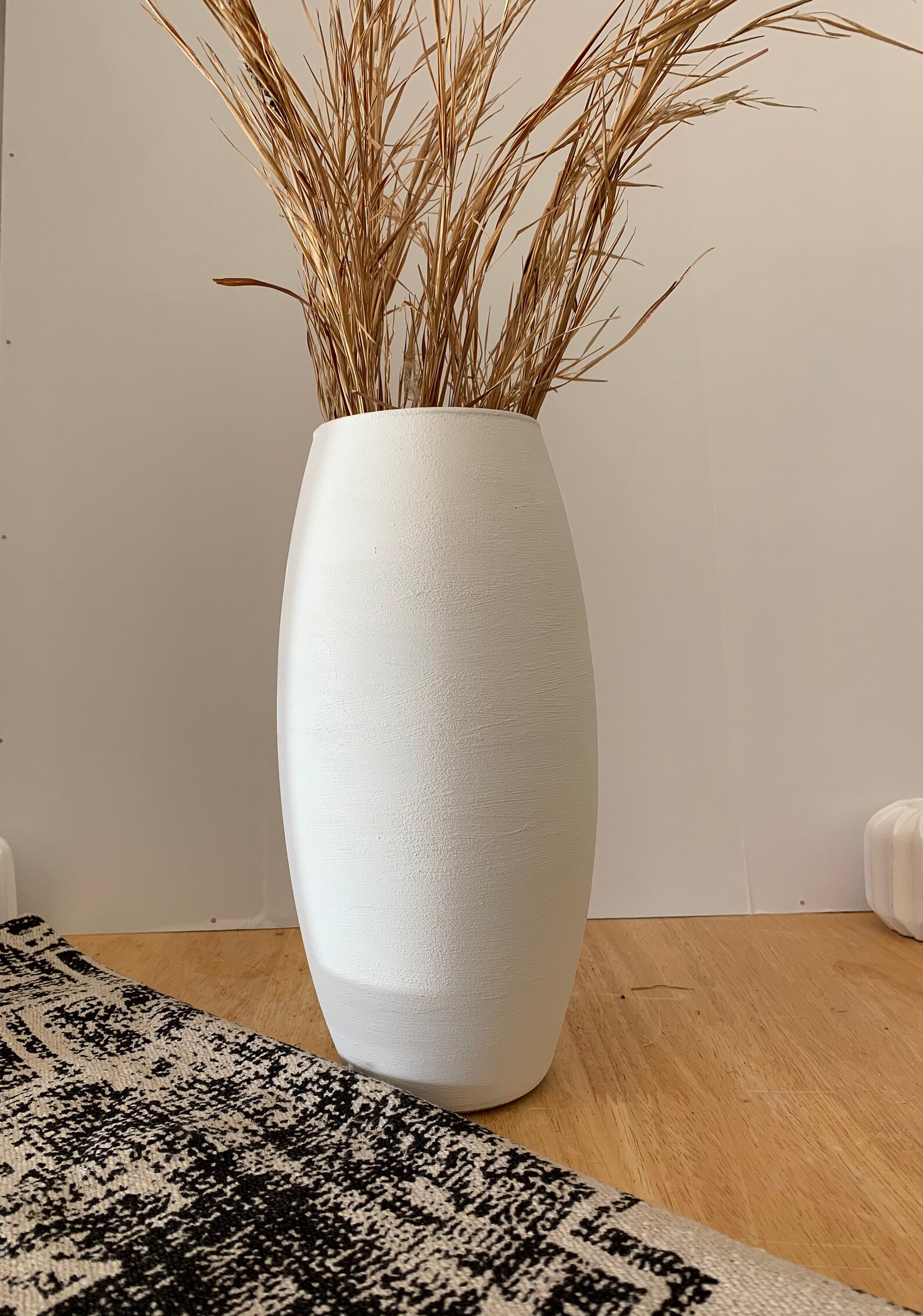 Matte Boho Vase Terra Cotta Style Finish Tall Vase White Etsy