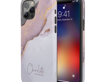 Personalised Signature Name Surname Marble Phone Case Compatible