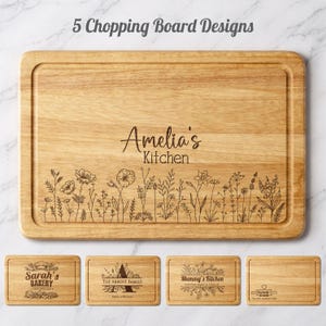 Personalised Solid Wood Chopping Board 30 x 20 cm – Custom Laser Engraved Kitchen Gift