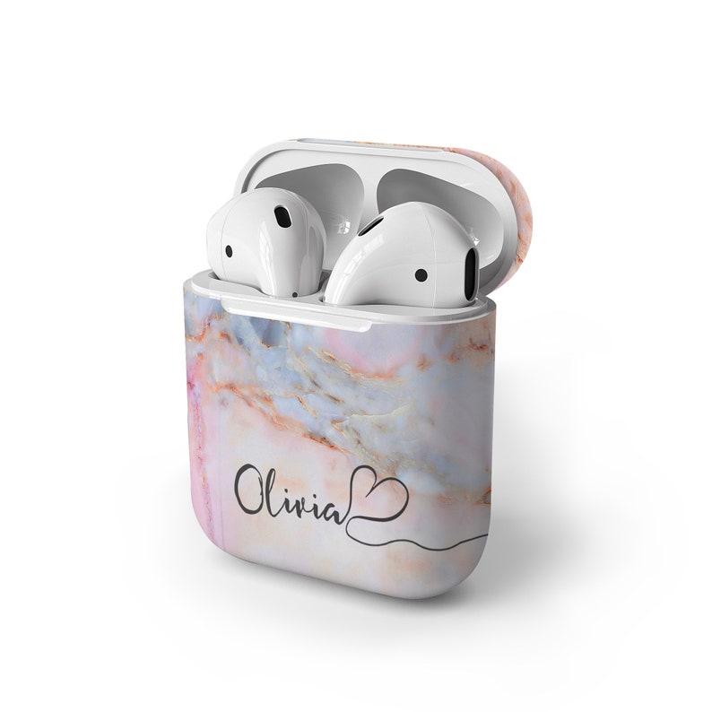 Personalised Marble Glitter Flowing Name with Heart Case for Apple AirPods image 10