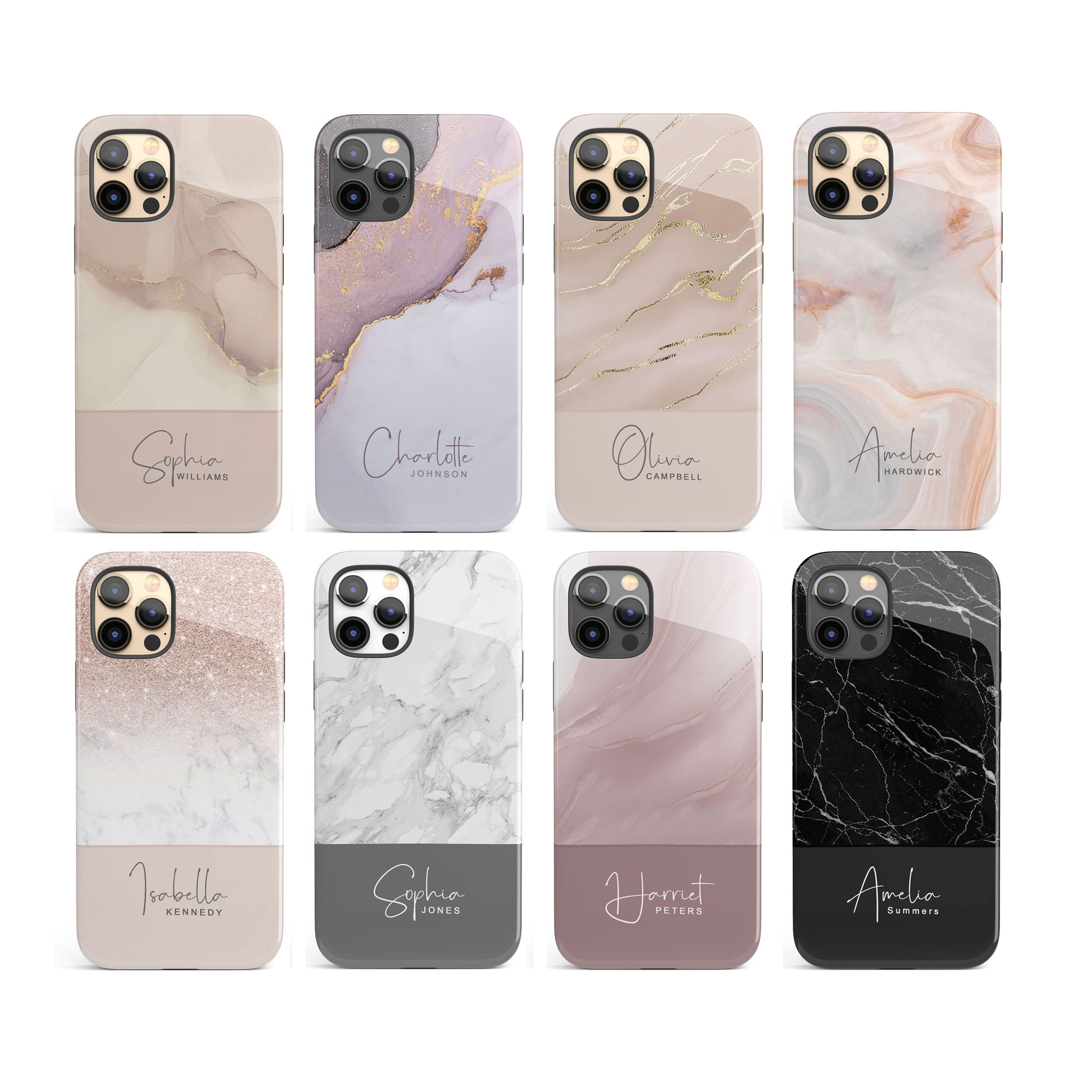 Personalised Signature Name & Surname Marble Phone Case Compatible With  Apple iPhone Models - Etsy UK