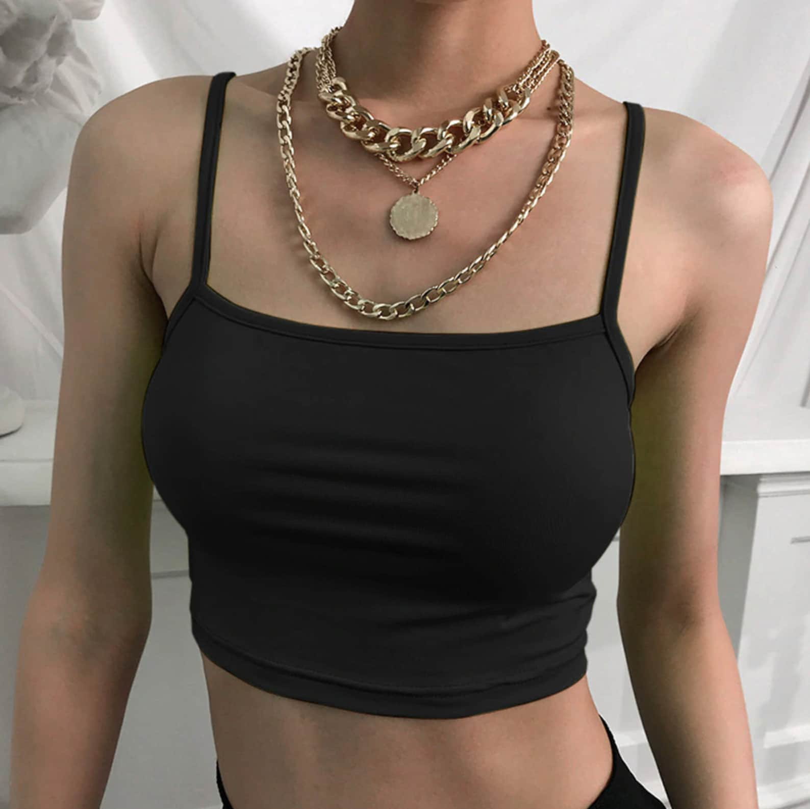 Women S Black Crop Top Etsy