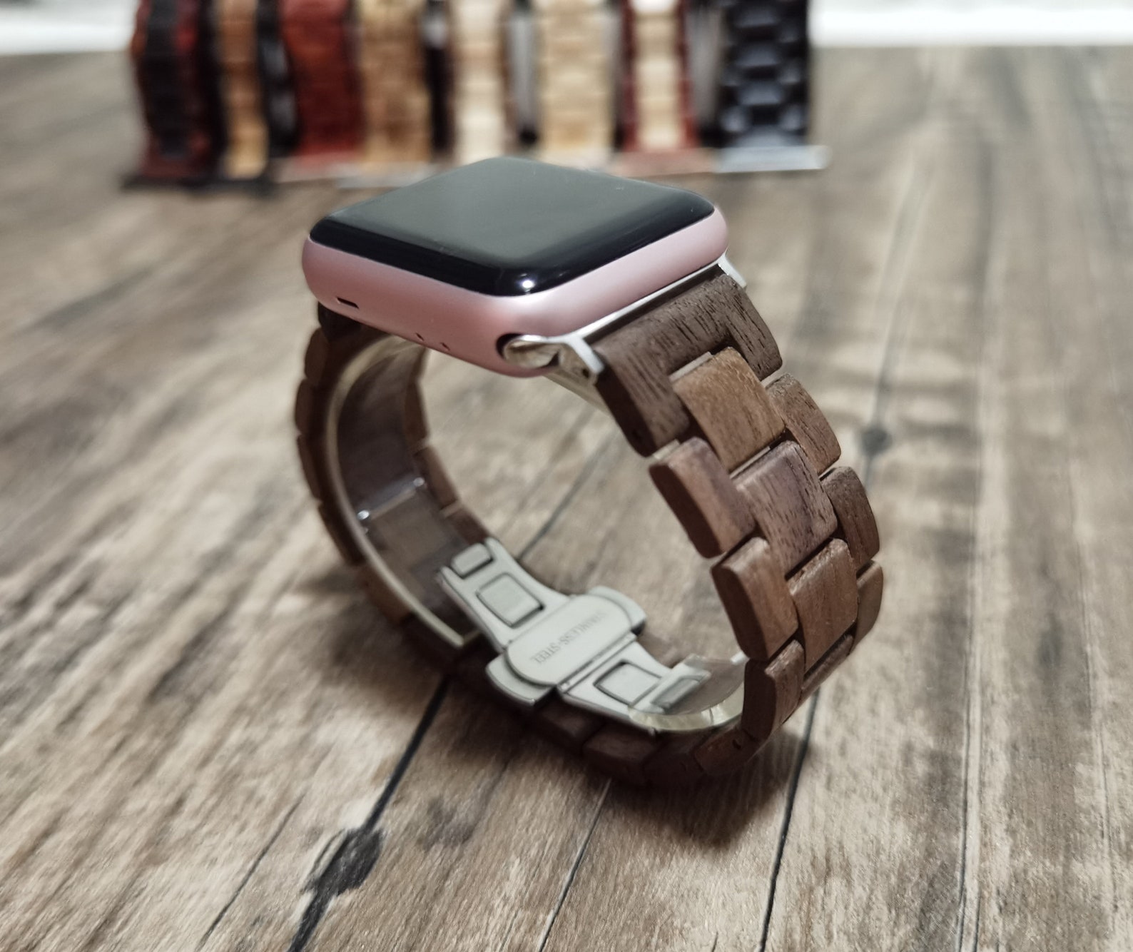 Natural Wood Apple Watch Band Series SE 6 5 4 3 2 1 Iwatch Etsy