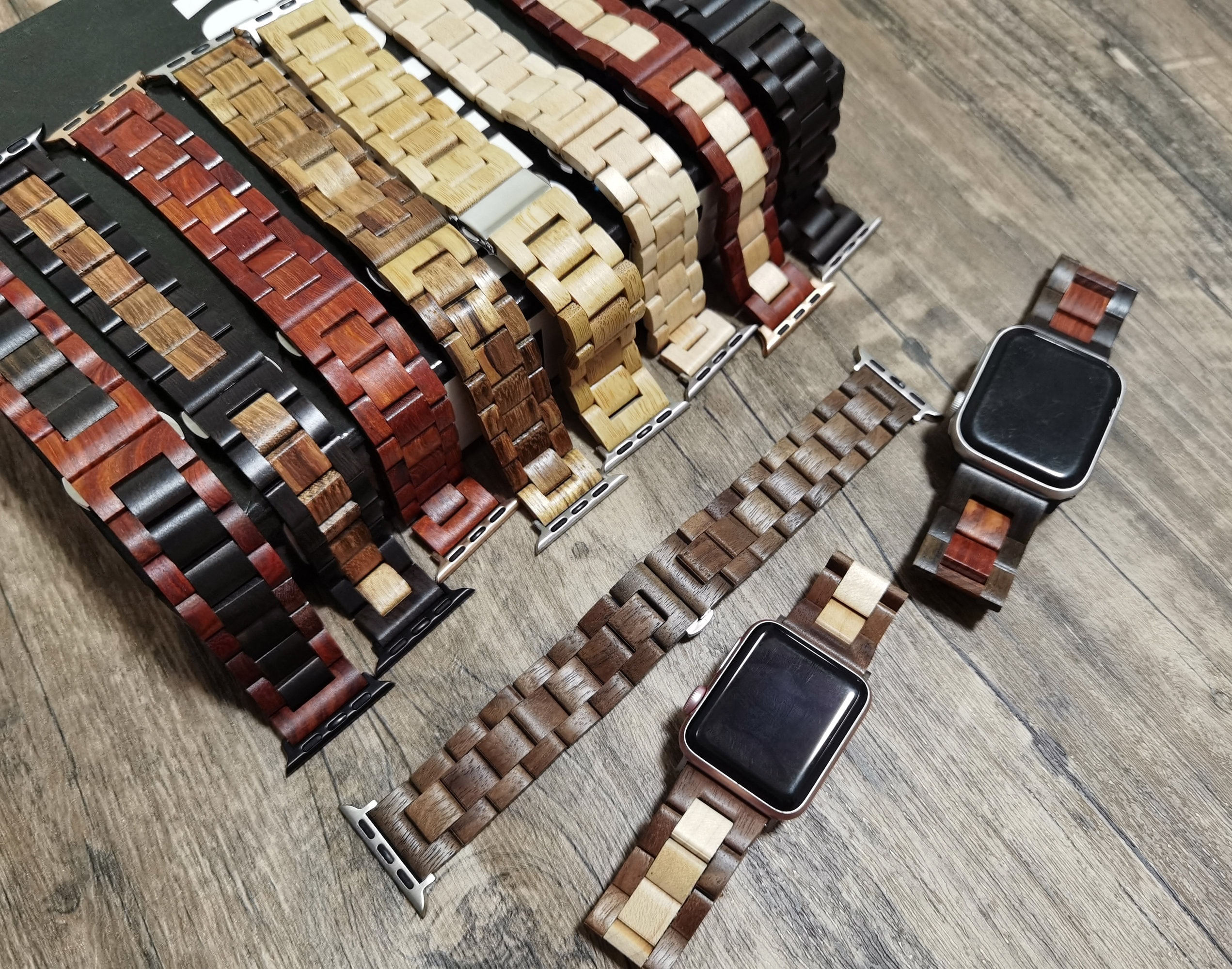 Natural Wood Apple Watch Band Series SE 6 5 4 3 2 1 Iwatch Etsy