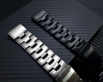 Bracelet de montre en acier inoxydable et alliage de titane à ajustement rapide pour Garmin Fenix 7 7X6 6x Pro 5 5x plus Bracelet MARQ/Enduro à maillons de ceinture