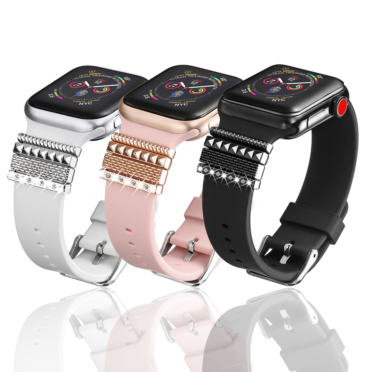 Apple Watch Silicone Band and Charms Apple Watch 44mm 42mm Etsy