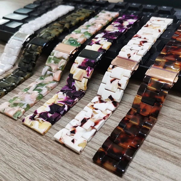 Lightweight Resin Watchband for New Galaxy Watch 6 Classic 47mm 43mm and 40mm 44mm, Watch 5 40mm 44mm 45mm pro and Galaxy Watch 4