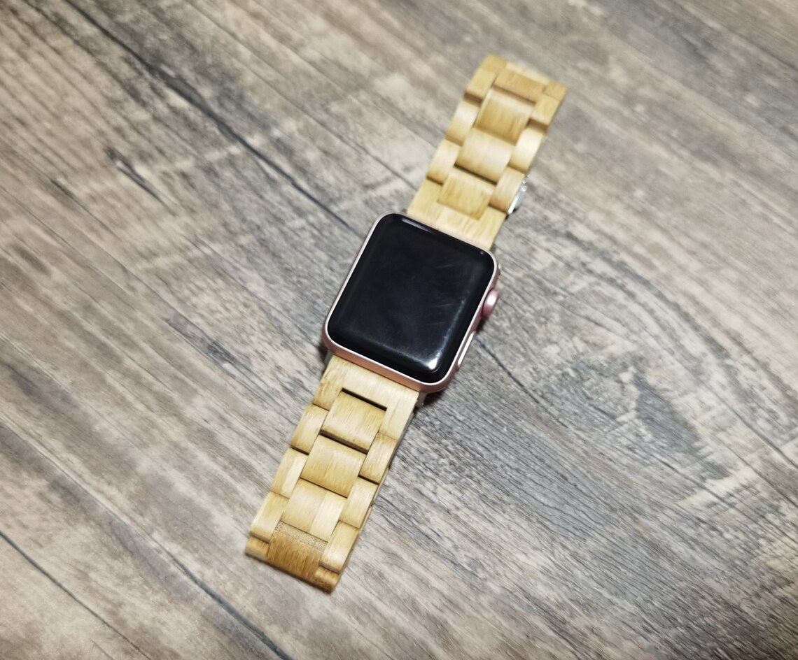 Natural Wood Apple Watch Band Series SE 6 5 4 3 2 1 Iwatch Etsy