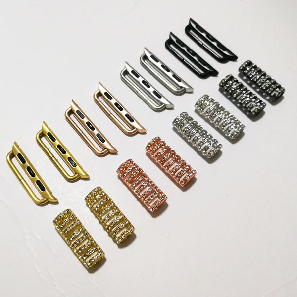 Apple Watch DIY Band Screw Adapter and Diamond Bling Connector, iwatch 49mm 45mm 44mm 42mm 41mm 40mm 38mm Beaded Band Adapter and Connector