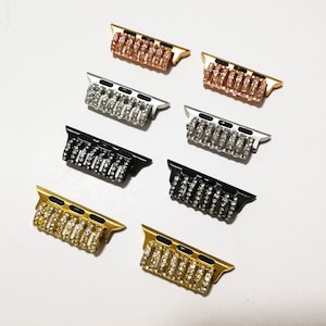 DIY Crystal Connectors and Spring Bar Adapters for Apple Watch 38mm 40mm 41mm 42mm 44mm 45mm 49mm Bands