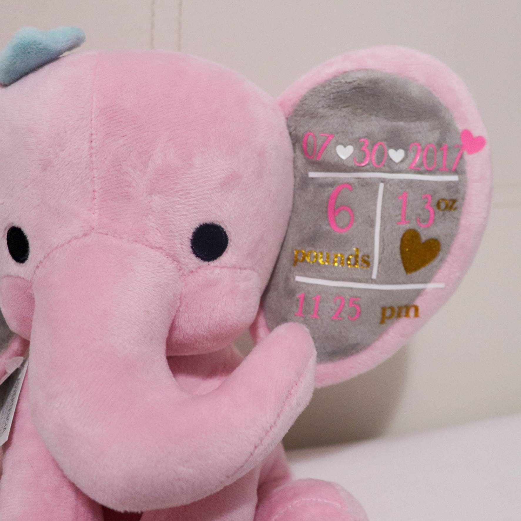 Stuff Animal Baby Stats. Newborn Gift. Baby Gift Etsy UK