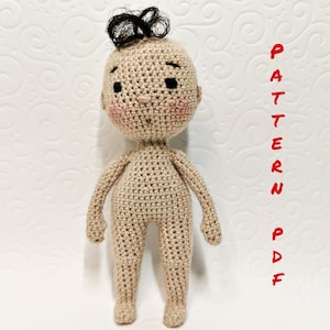Crochet baby doll pattern, Cute crochet small doll pdf