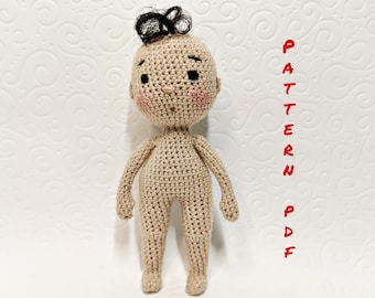 Crochet baby doll pattern, Cute crochet small doll pdf